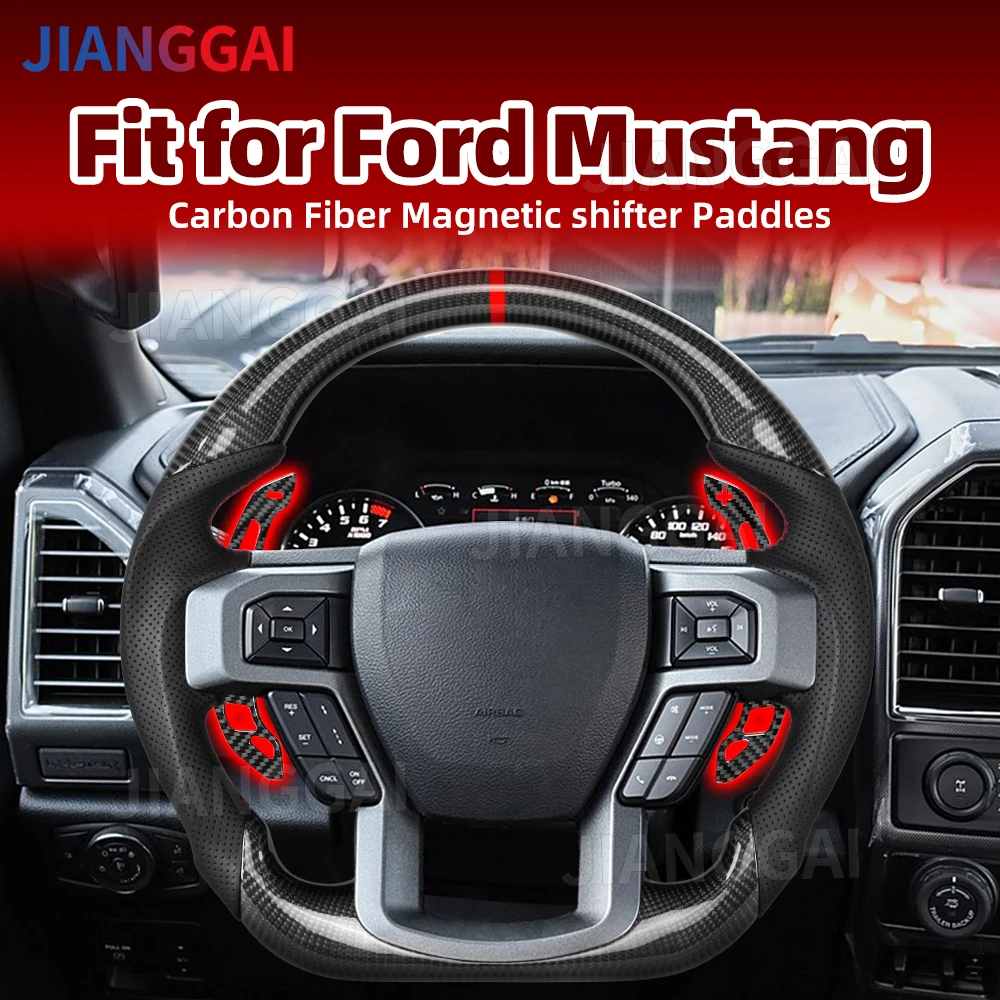 High Quality Magnetic Carbon Fiber Steering Wheel Extended Paddle Shifter For Ford Raptor F-150 F150 2015-2020 Car Accessories