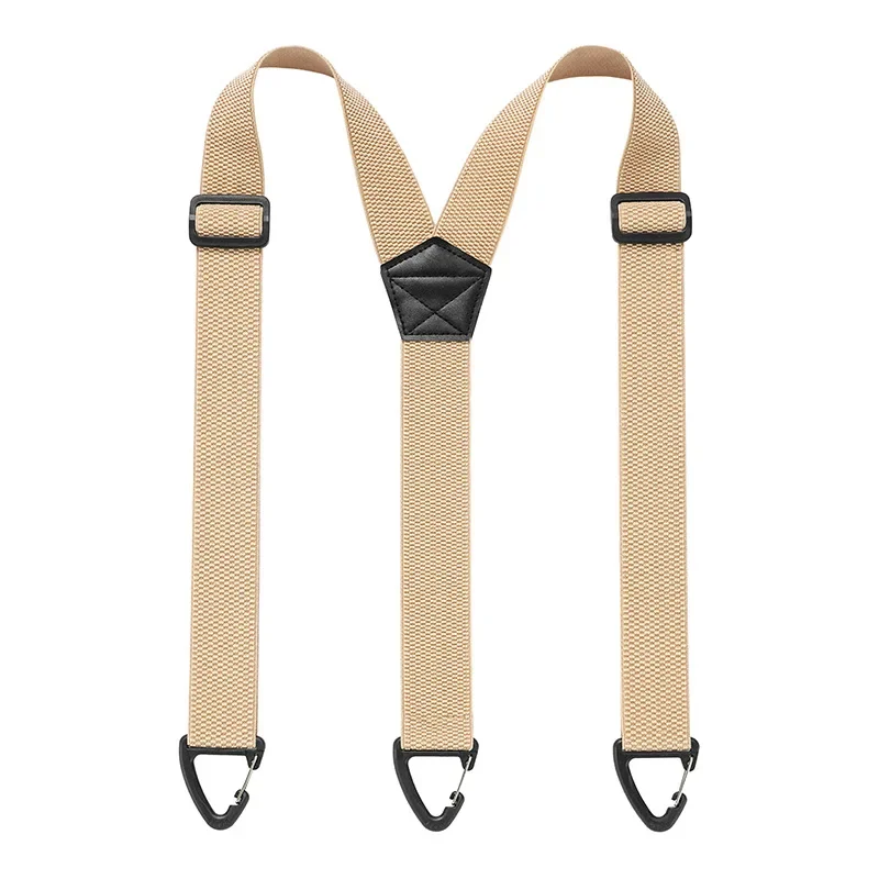 Verstellbare elastische Hosenträger – Schwarze, robuste Arbeits-Hosenträger für Herren, 3,8 cm breit, Y-Form mit Kunststoff-Greifverschlüssen