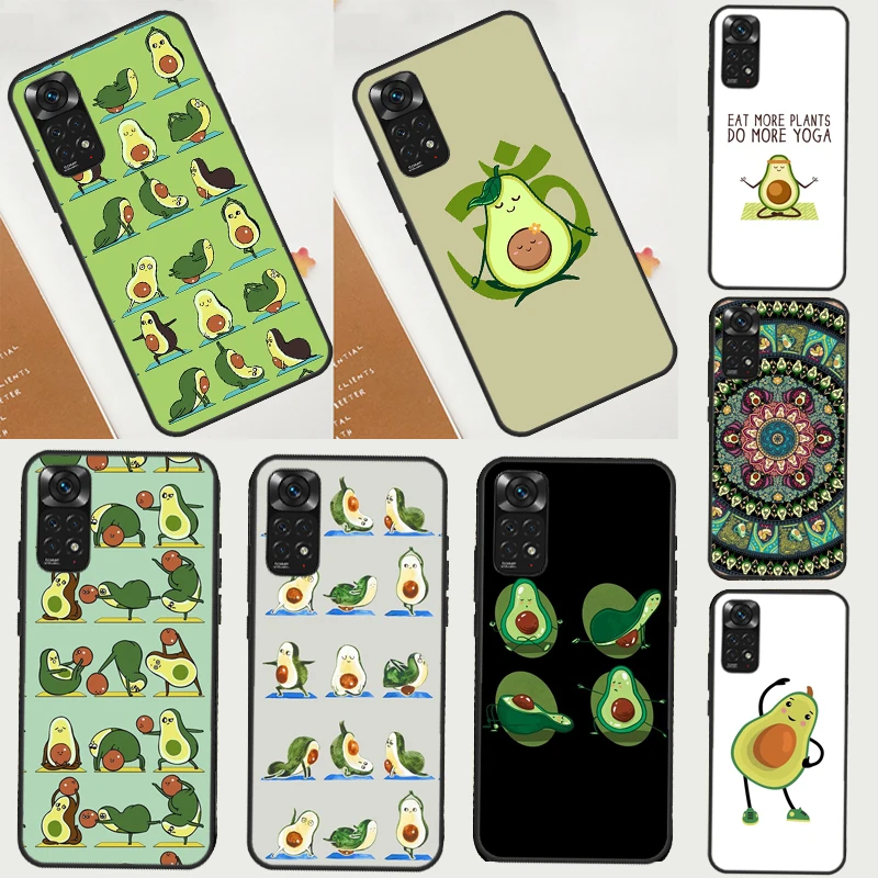 Avocado Yoga Funny Pattern Phone Case For Xiaomi Redmi Note 12 8 9 10 11 Pro 8T 9S 10S 11S 12S 10A 9C 10C 12C Cover