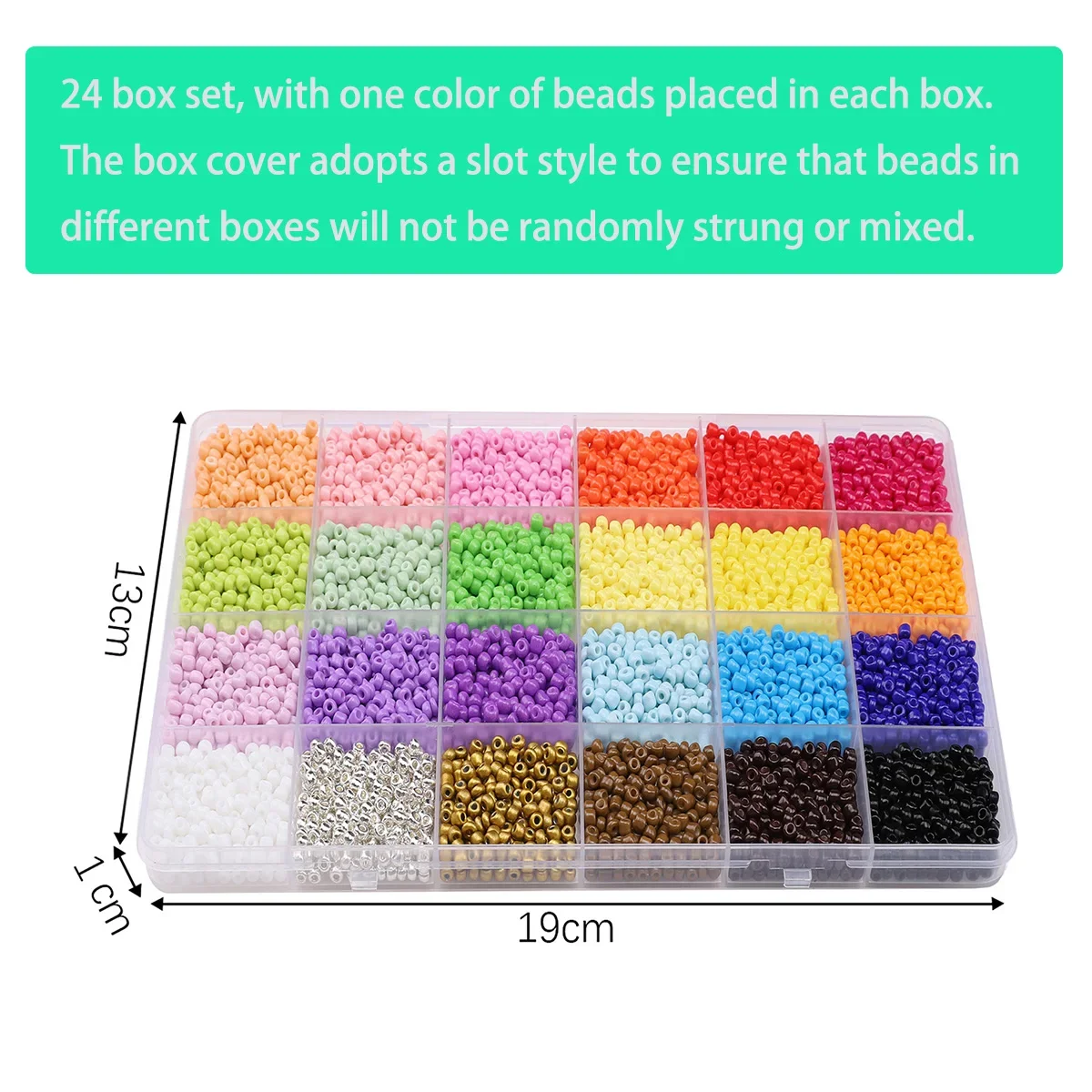 24 Grid 3mm Boxed Glass Rice Beads Set of 7 Colors And Styles for DIY Jewelry Making Charm Bracelets And Necklaces