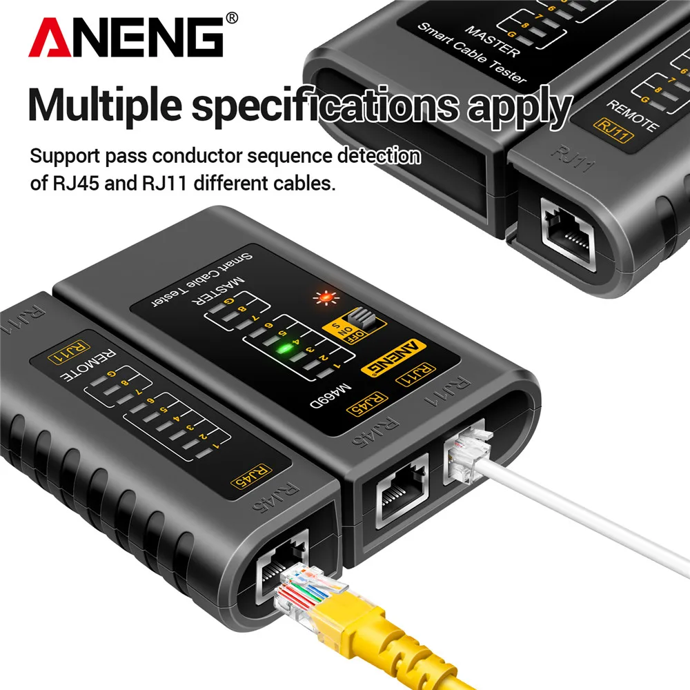 ANENG M469D شبكة محلل تستر كابل lan RJ45 RJ11 RJ12 CAT5 UTP LAN كابل اختبار أداة الشبكات أدوات اختبار إصلاح الشبكة