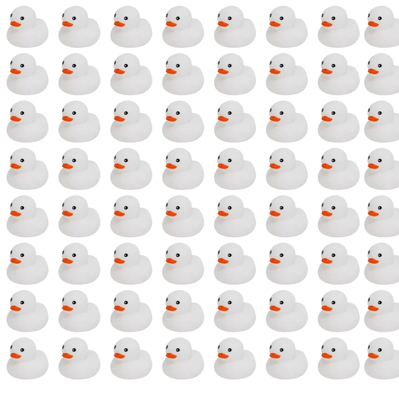 6/12/24 patos de goma blancos al por mayor, pequeños patos de juguete para bañera, regalo para fiestas, cruceros, cumpleaños
