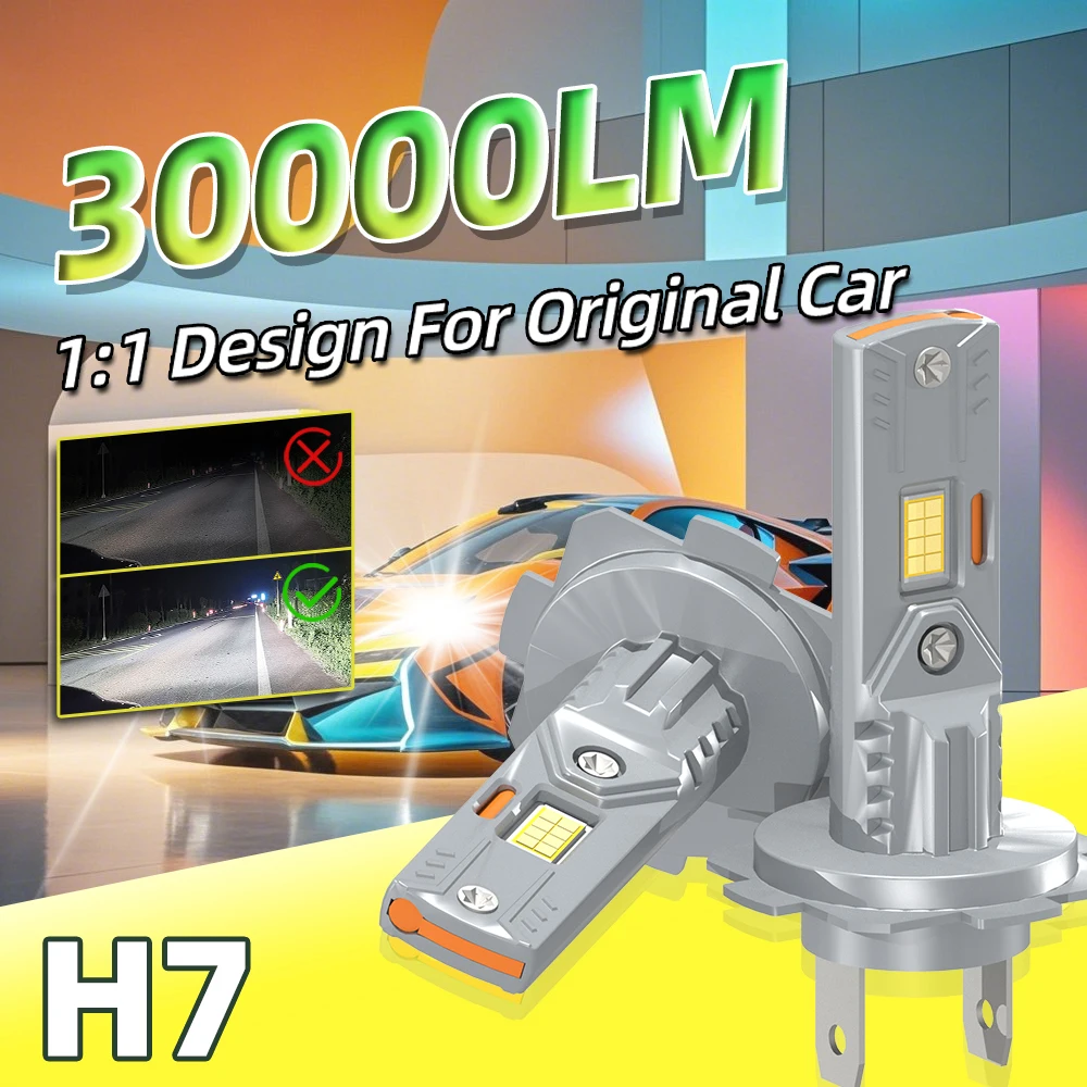 

2Pcs 30000LM Super Bright H1 9005 9006 H7 LED Bulb Canbus H11 H4 HB3 HB4 Mini 1:1 Design Led Headlight CSP LED Chip Plug Play