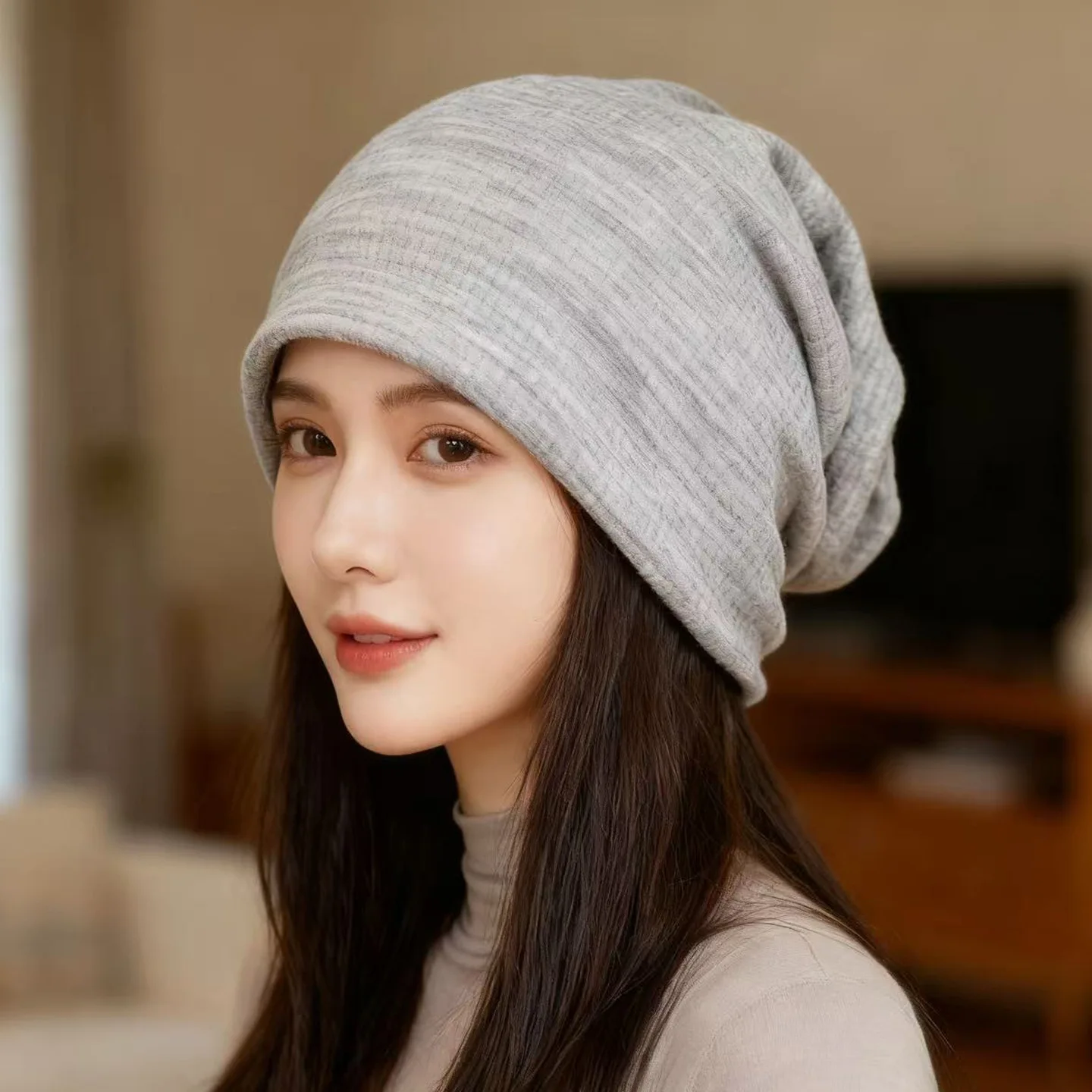 

Children's Solid Color Knitted Baotou Hat - Versatile Casual Trendy Pullover Stacked Confinement Cap