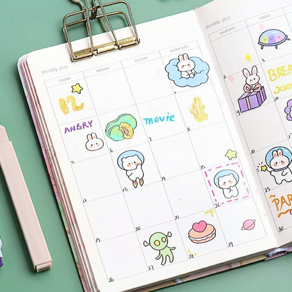 Pastel Color Highlighter Set For School Office Stationery Supplies Aesthetic Marker Pens Journaling Drawing Tool