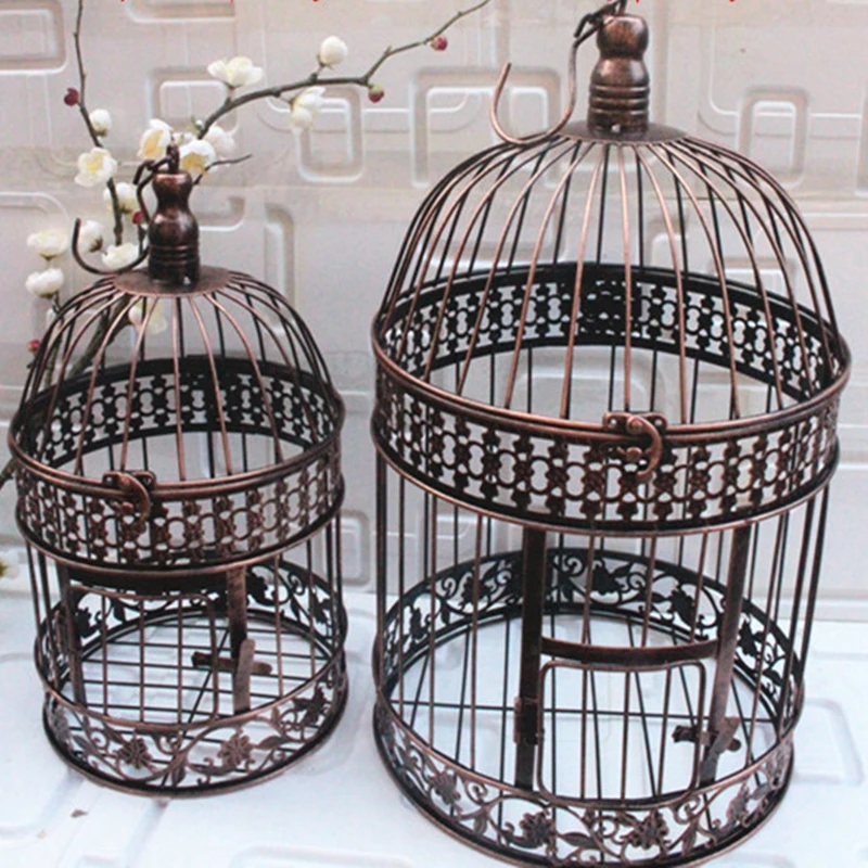 Modern Metal Bird Cage European Wrought Iron Bird Cage Wedding Decoration Flower Cage Ornaments Flower Pot Succulent Bird Cage