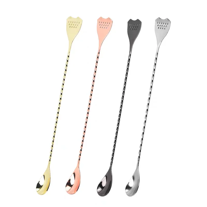 

Stainless Steel Cocktail Bar Spoon 40cm Japanese Style Best Bartender Christmas Present Bar With Strainer Tail Silver