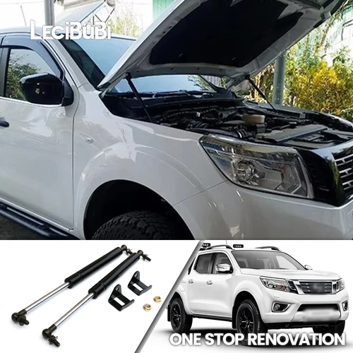 Imagen 1 del producto Para Nissan Navara NP300 D23 2014-2019 2 uds capó delantero barras de soporte de elevación amortiguadores de resorte de Gas varilla de cubierta de motor