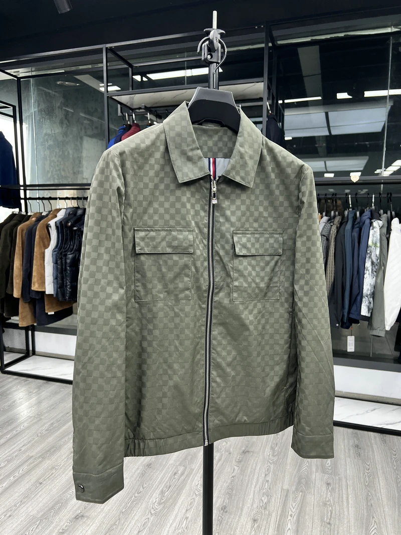 

Faionable Slim Fit Men's Casual Jaet Spring Season Sli Versatile Collared Outerwear High Value Polyester Fiber Zipper...