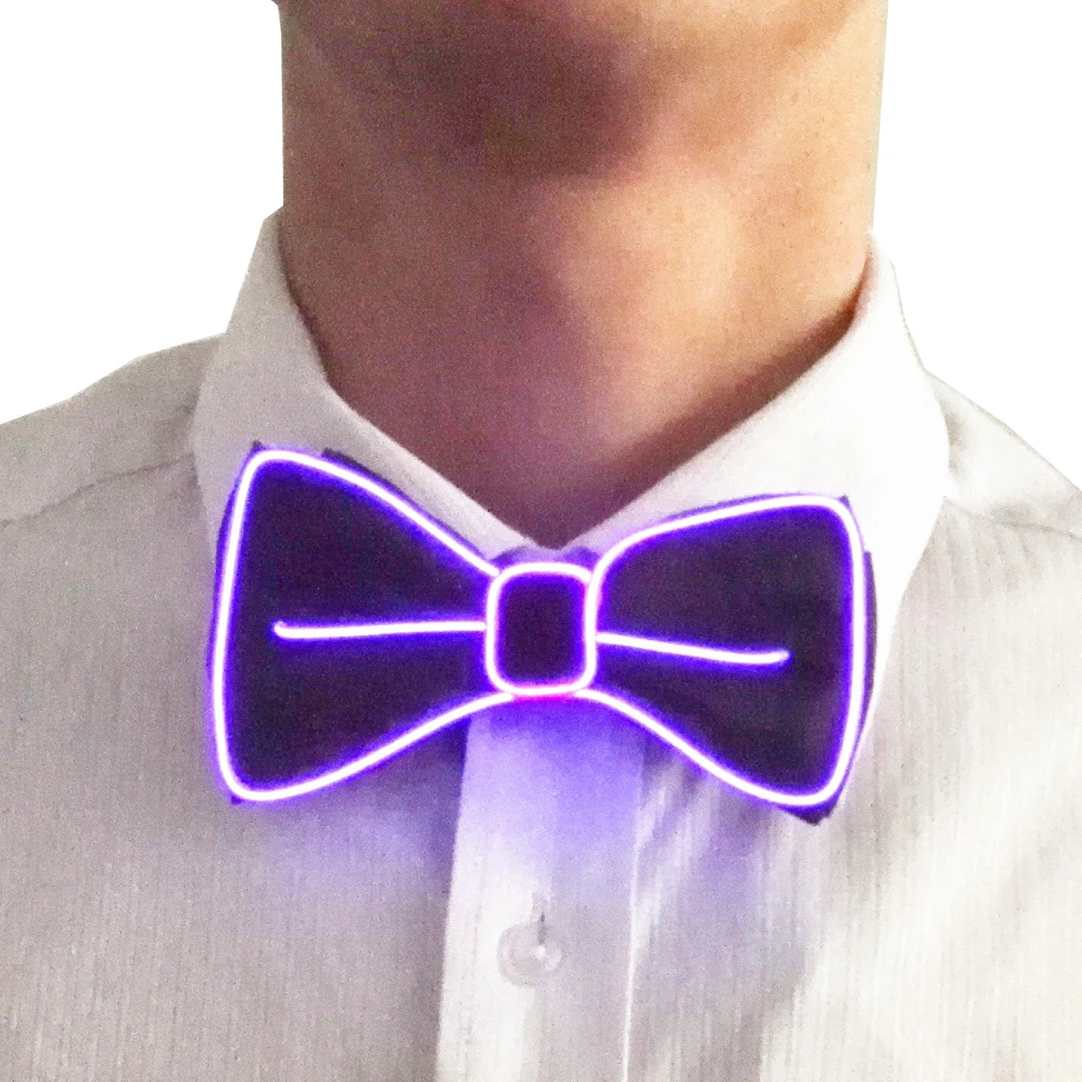 Creative Fluorescent LED Bow Tie Light Up Gentleman Tie Bar Club Props Neon Glowing Dance Masquerade Mens Bow Tie Costume