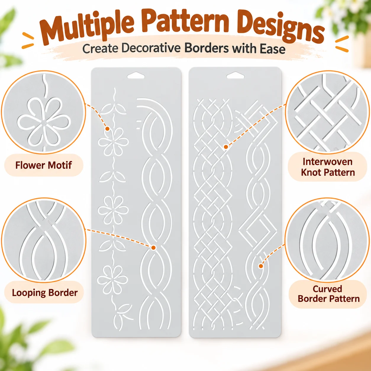 1pc Clothing Quilting Template Reusable Flower Geometric Line Creations Template for DIY Craft Sewing Embroidery Supply Tool