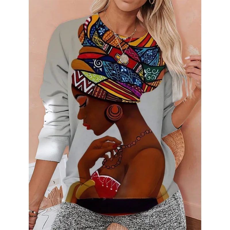 

Africa Ethnic Sweatshirts African Black Girl 3D Print Hoodies Women Long Sleeve Y2k Hoodie Streetwear Pullovers Woman Clothing