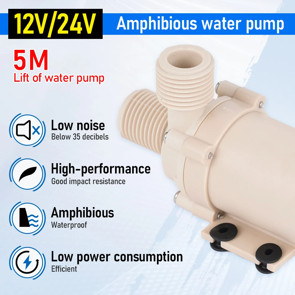 

Solar Water Pump DC 12V/24V 5M Hot Water Brushless Motor High Pressure Circulation Pump High Temperature Resistant Irrigation