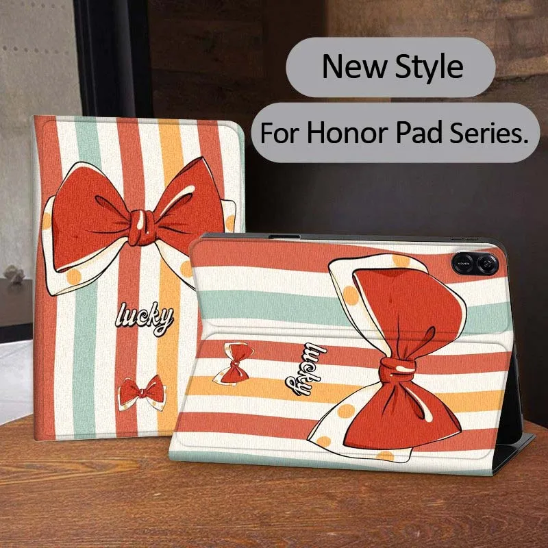 

Bowknot Creative Pattern For Honor Tab Tablet MagicPad 3 6 7 X8 V7 V8 8 9 X9 X8a X9a 10 Pro Inch 2020 2021 Tablet Case