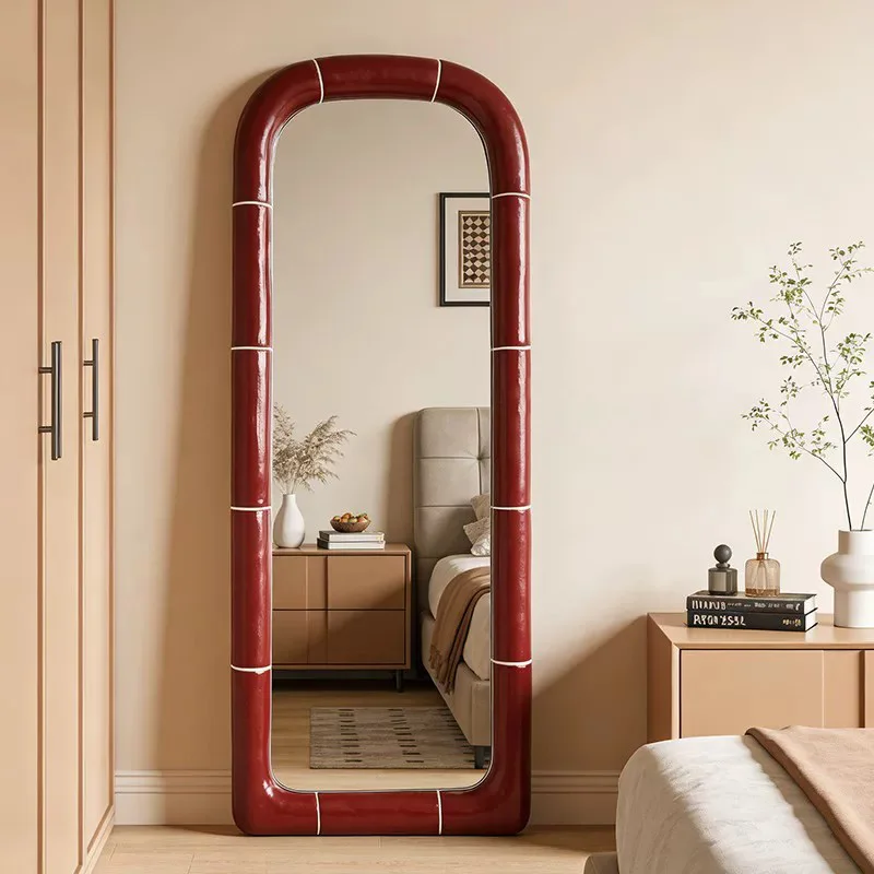 Nordic Luxury Home Decoration Living Room Full-Length Mirror Customization Art Design Dopamine Color High-Definition Mirror view 2