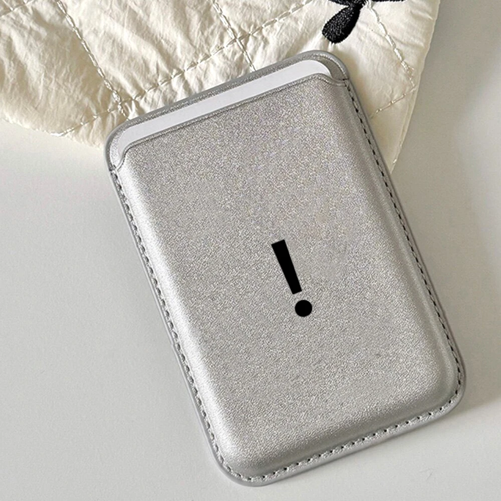 Ausrufezeichen-Leder-Kartenetui Telefonkartenhalter für Magnetische Hülle Geeignet für alle iPhone Magsafe Karten-Handyrückseiten-Taschen – Detail 1