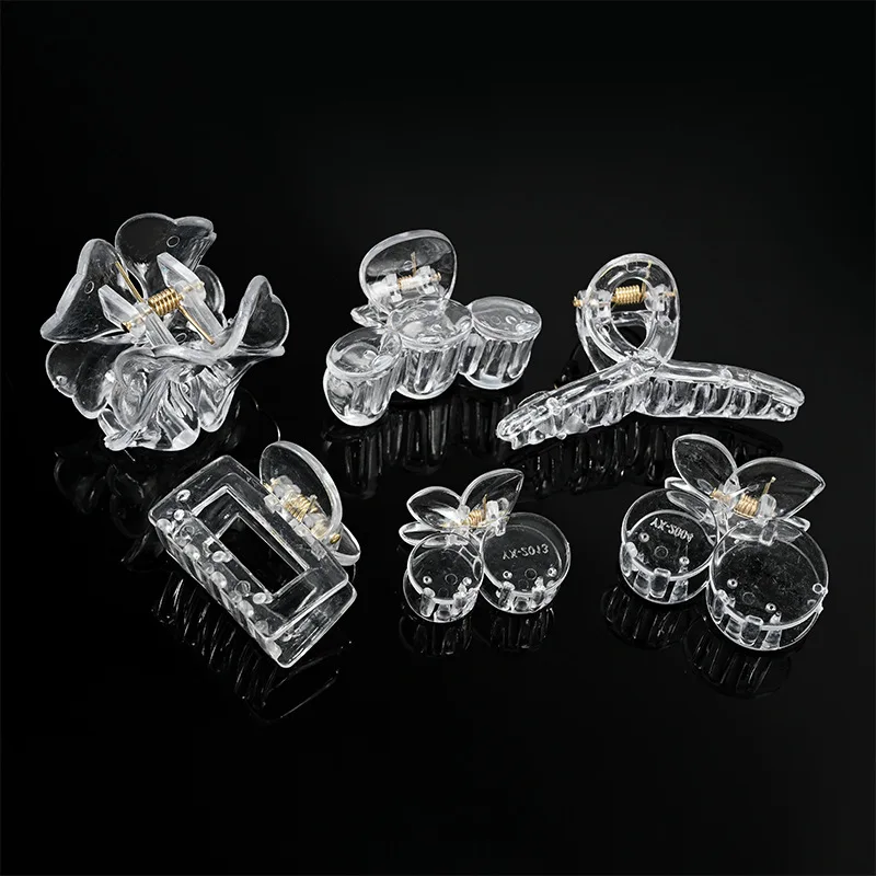 5pcs Acrylic Claw Clips Transparent Plastic Blank Hairpin Base for Jewelry Making DIY Girls Women Fashion Hair Accessories