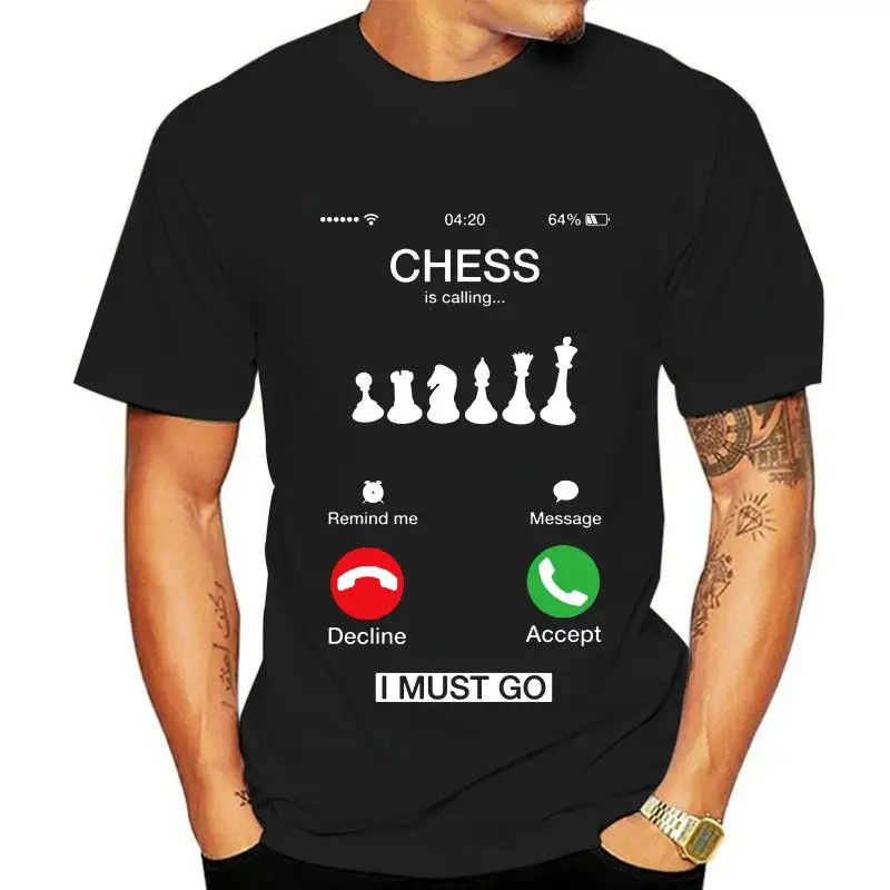 Chess Is Calling I Must Go Men T Shirt Top Couple Plus Size Cotton Short Sleeve Men Clothes