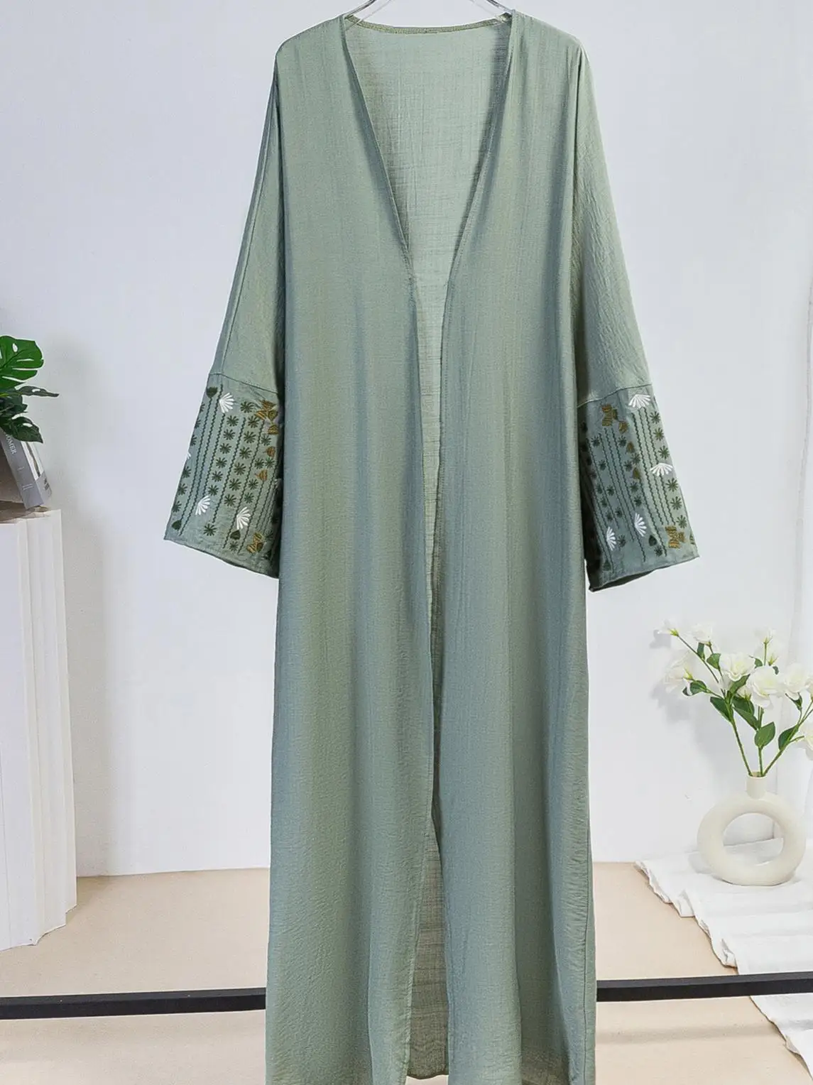 Eid Ramadan Kimono Ricamo Abaya Abito musulmano Donna Dubai Caftano Cardigan Islam Abbigliamento Turchia Caftano Robe Kebaya Jalabiya
