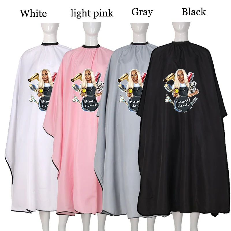 Grande Cape de coupe de cheveux, couverture en tissu, tablier de coupe de cheveux, 1 à 10 pièces, Logo personnalisé, Cape de coupe de cheveux pour Salon de maison, imperméable, noir, blanc, rose