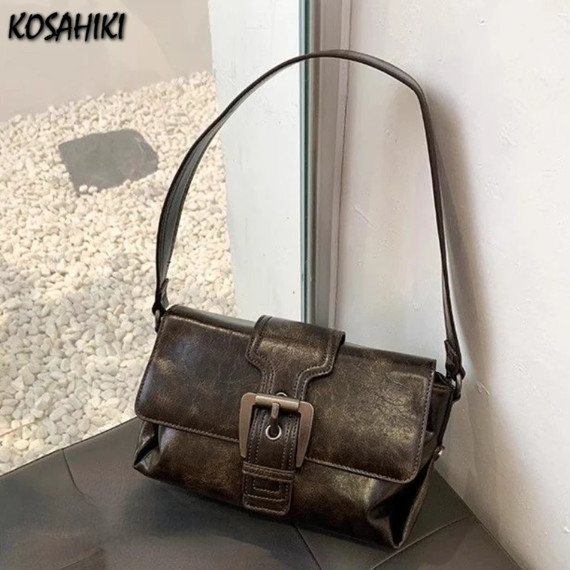 Y2k Aesthetic Vintage Women All Match Shoulder Bags Office Lady Fashion Elegant Handbags Japanese New Casual Underarm Bag Trendy