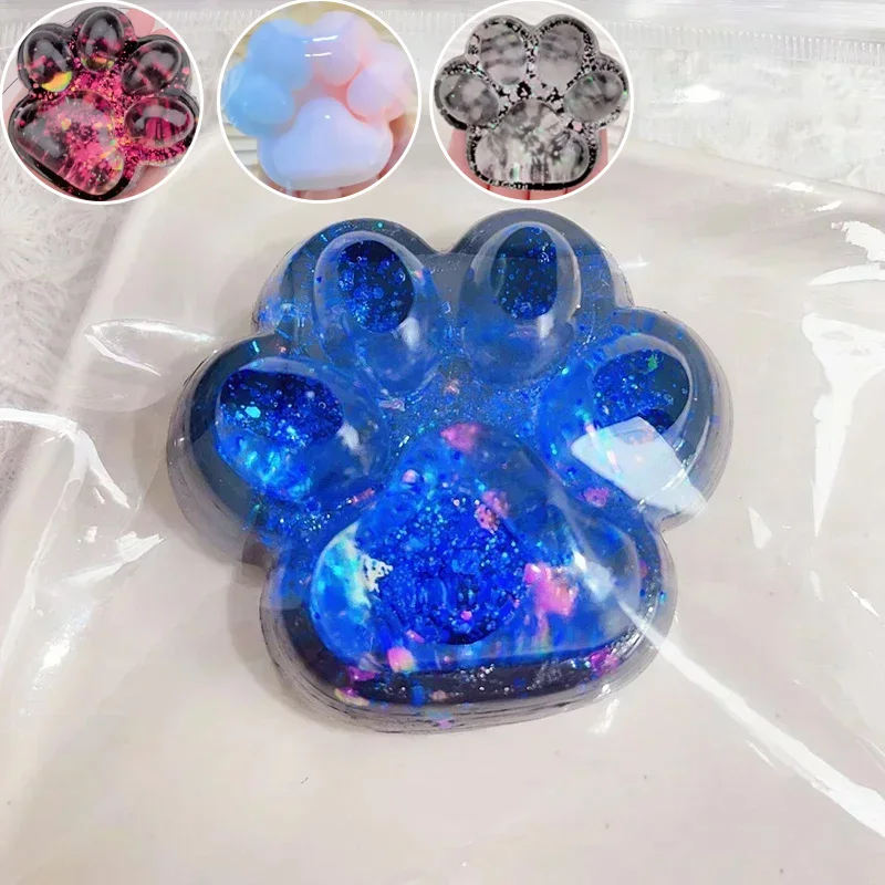 Halloween Dark Starry Sky Series gato garra Squishy Fidget juguete lindo gato pata silicona rebote lento pellizco juguete de descompresión