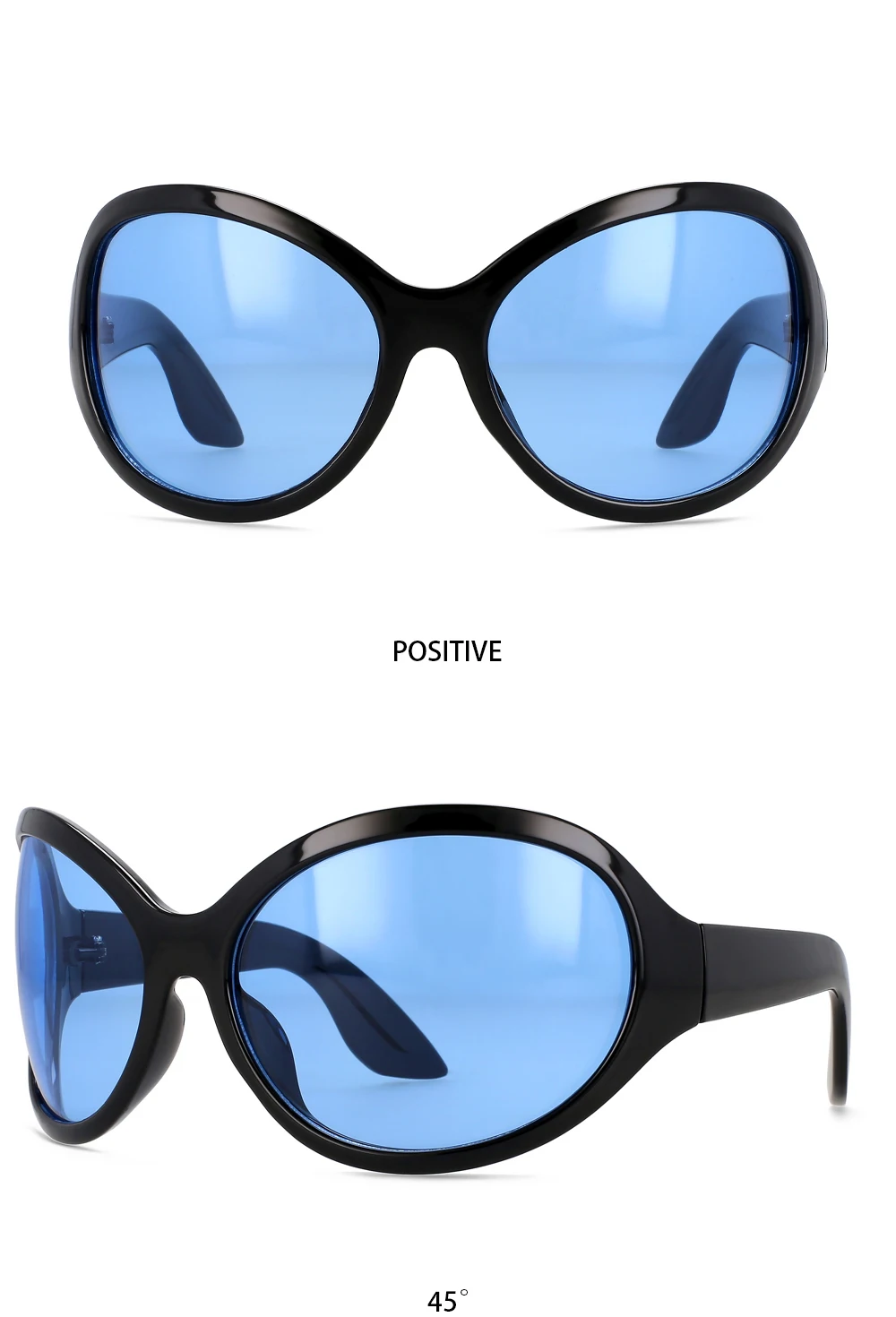 55806 Übergroße Luxus-Herren-Sonnenbrille, die Sonnenbrille für Männer und Frauen fahren, Markendesigner, männlich, Vintage, schwarz, ovale Sonnenbrille – Detail 9