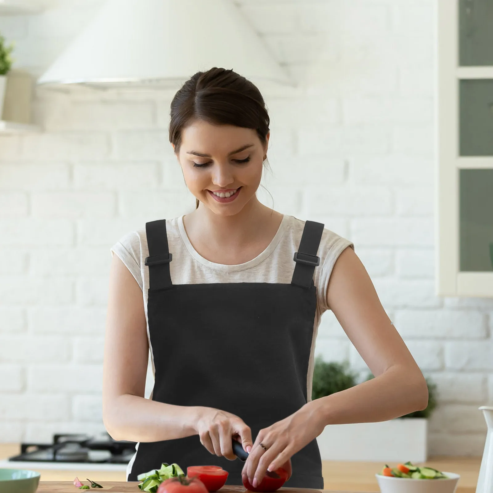 

HBack Adjustable Shoulder Strap Apron With Pockets For Women And Men Comfortable Kitchen Baking Cooking Household Aprons