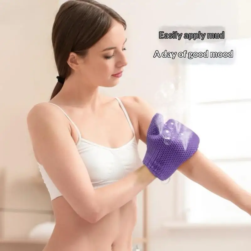 Honeycomb Exfoliating Shower Finger Caps Body Scrub Cleansing Bath Mitt Breathable Odorless Skin Care Tool Multi-Color