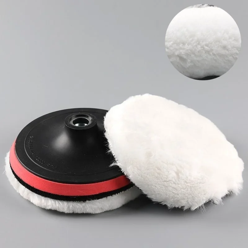 5 Sizes Wool Polishing Disc Car Body Waxing Polisher Imitated Wool Sponge Pad Auto Beauty Waxing Discs Pads Tools 3/4/5/6/7 Inch