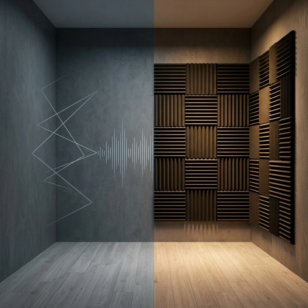 52 Pack Black Acoustic Foam Panels 1" x 12" x 12" Sound Proof Foam Panles Soundproofing Noise Cancelling Wedge Panels for Home Office Recoding Studio with 260PCS Double-Side Adhesive