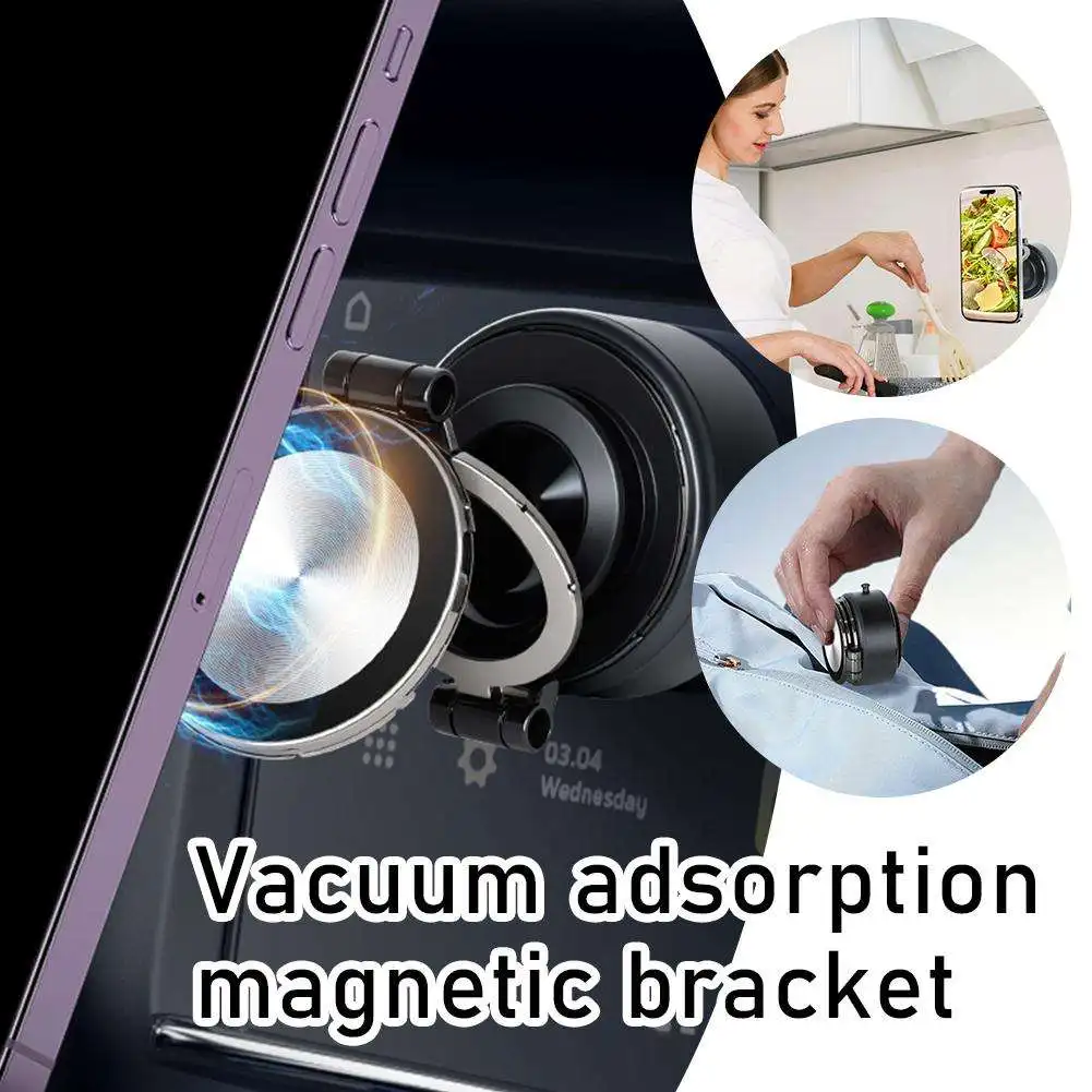 

Electric Vacuum Magnetic Car Phone Holder 360° Rotatable Suction Cup Car Mirro Gym Bath Shower for Iphone 16 15 14 13 12 Pr Q8F3