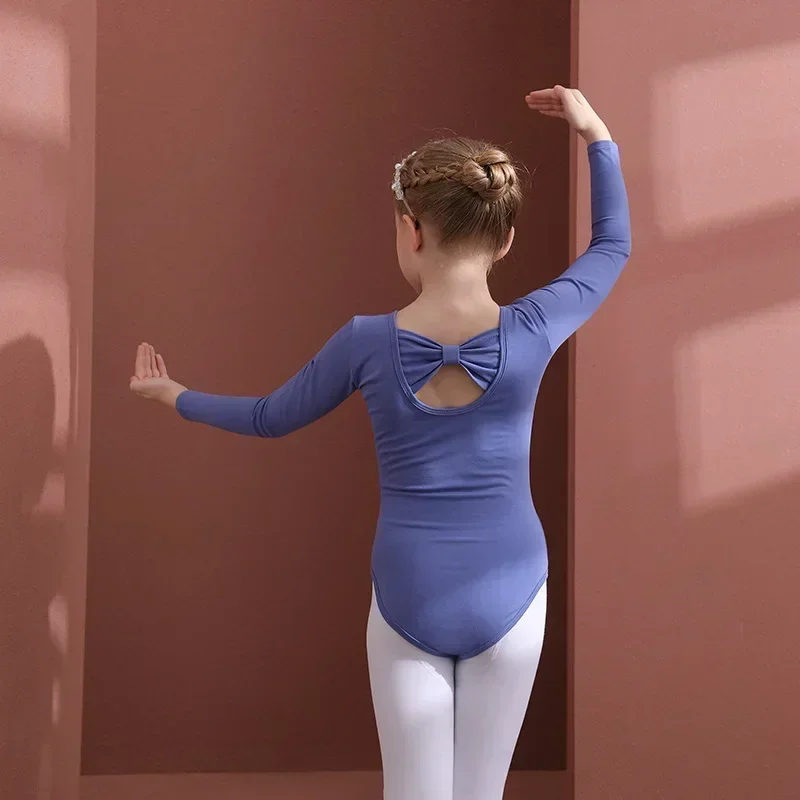 

Балетный танцевальный костюм для девочек, детский хлопковый детский купальник с длинными/короткими рукавами Turnpakje, гимнастическая танцевальная одежда для девочек, купальник для балета
