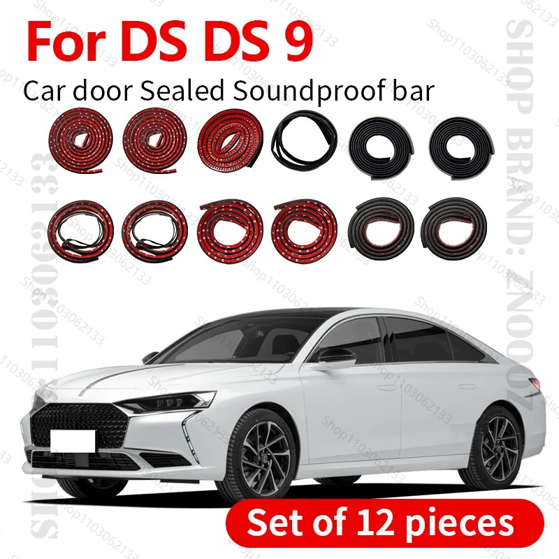 

Для 2020-2025 DS DS 9 уплотнительная лента для двери автомобиля, резиновая двухслойная уплотнительная лента, звукоизоляционная лента, пылезащитная уплотнительная лента, набор из 12 шт.