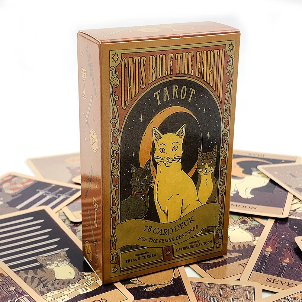 

Cats Rule Earth Tarot Cards 78 Oracle Deck Unique Cards For Cat Lovers and Tarot Enthusiasts,Perfect For Divination & Gift Givi