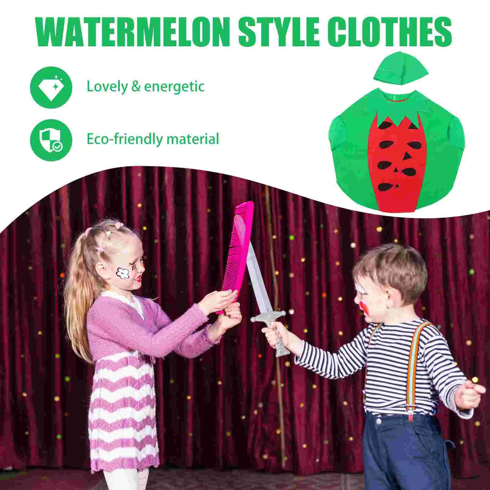 Kids Performance Clothes Children's Costume Halloween Modeling Watermelon Style Parent-child