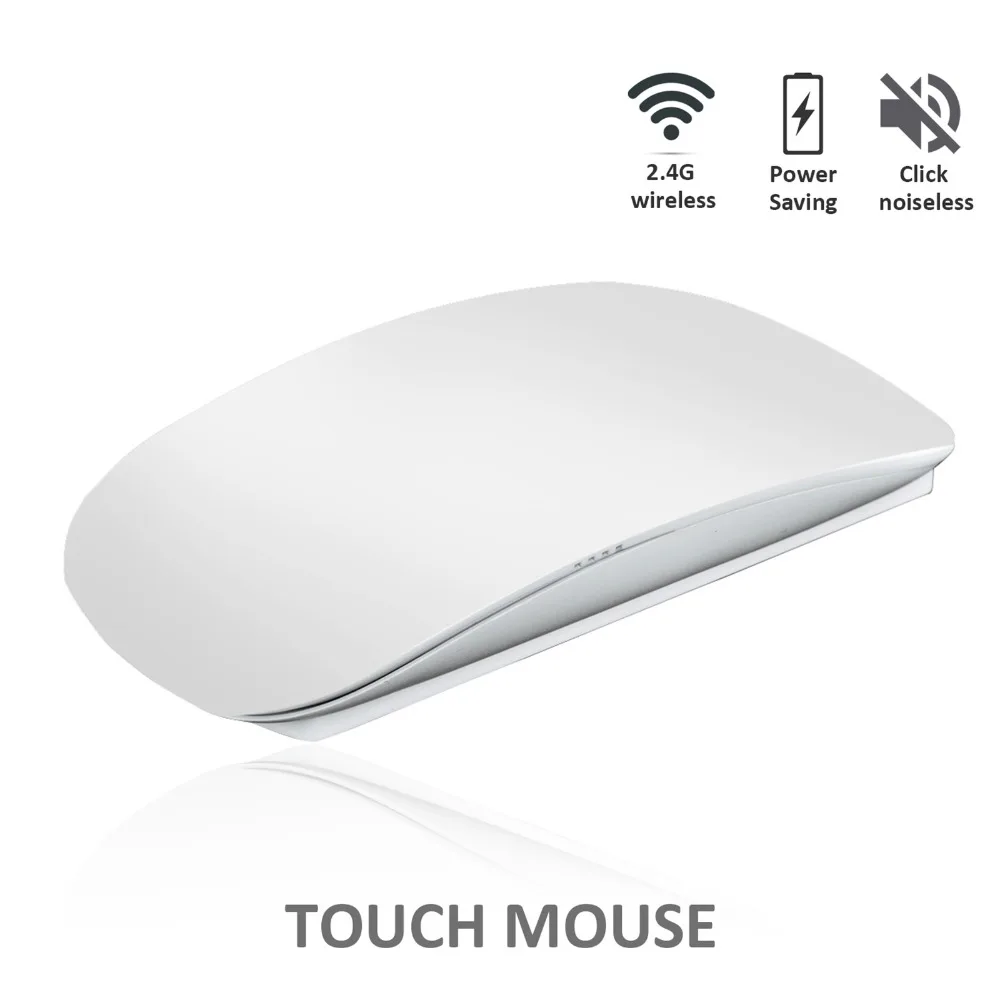 Silent Touch 2.4G Wireless Mouse Ultra Slim Invisible Button Touch Surface Mouse 1200DPI For Mac PC Laptop Tablet Office Work