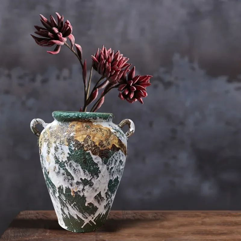 for American Pastoral Style Handmade Ceramic Vase Home Desktop Decoration Gift Water Flower Cultivator Sold by Manufacturer