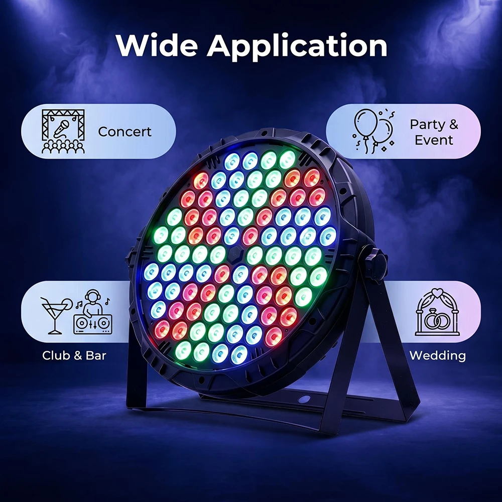 DAGTOUZ 1 2 4 8PCS 84 LED RGB  - Audio Music Dj ulasan dan harga