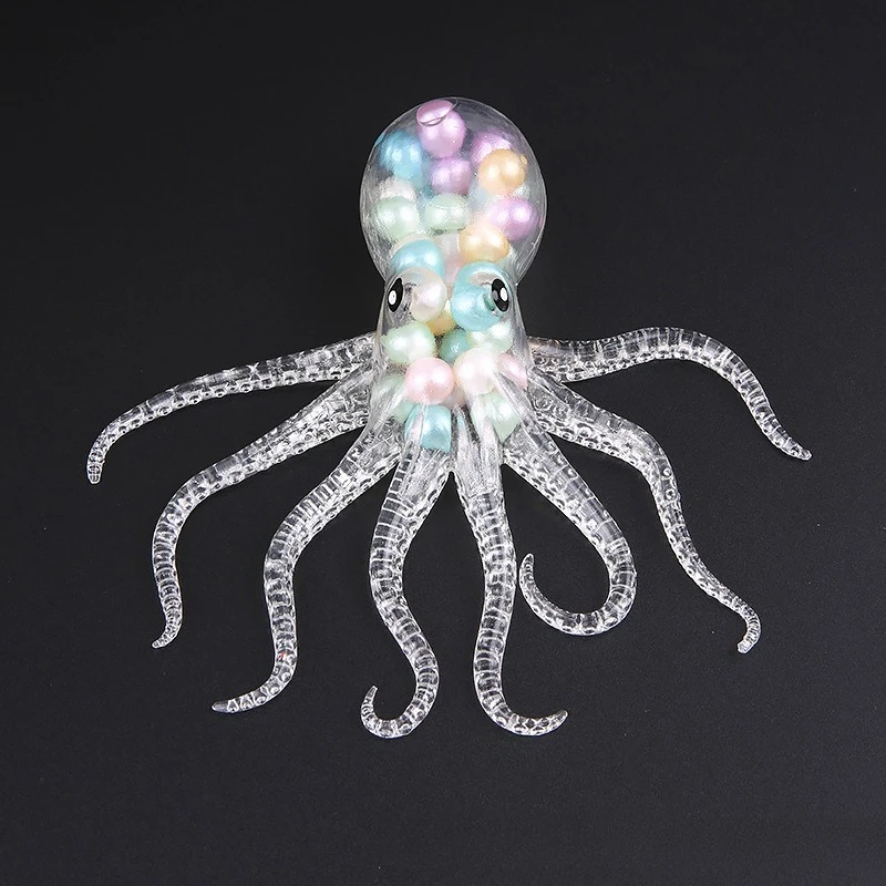 Octopus Bead Squeeze Creative Bouncy Ball Stress Relief Toy Octopus Squeeze and Stretch Mini Toy for Stress Relief