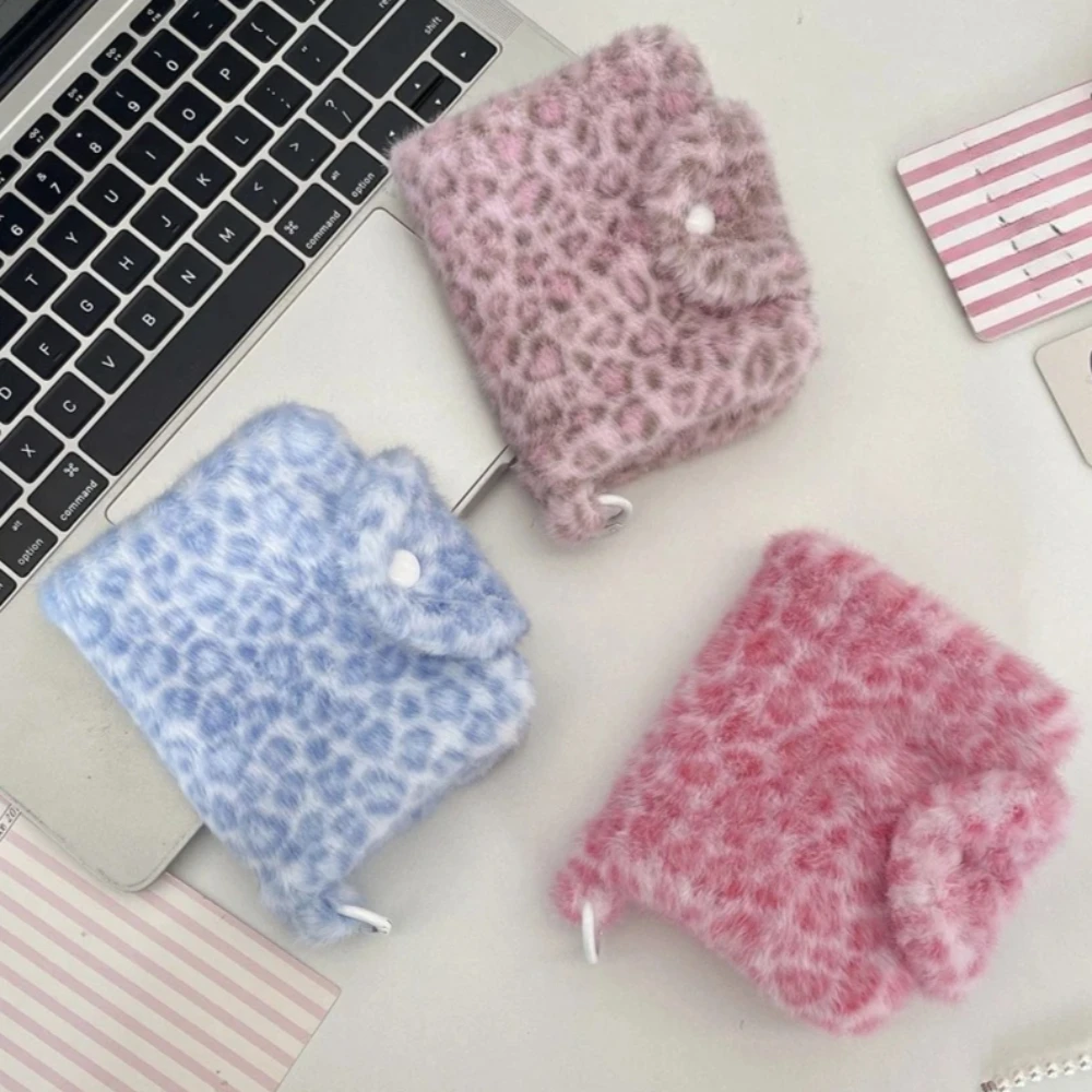 

Корейский модный кошелек, милый женский кошелек для монет, сумка для карт, розовый кошелек с леопардовым принтом, маленькая сумка для хранения