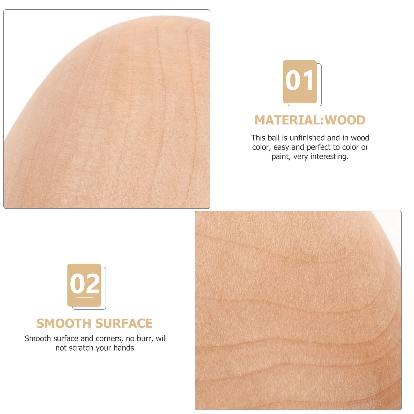 6Pcs 시뮬레이션 계란 장식 공예품을위한 나무 계란 도색되지 않은 나무 계란 DIY 부활절 장식 홈 가든 레이아웃 장식 용품