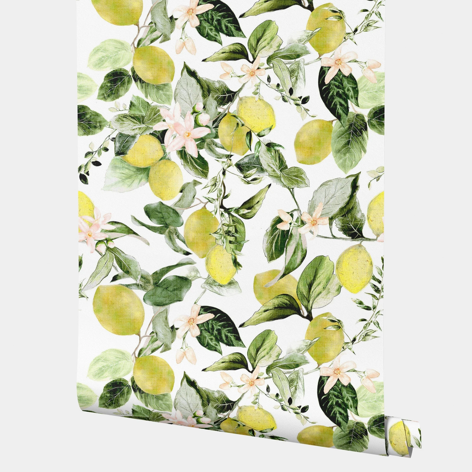 

Освежающая самоклеящаяся бумажная мебель с лимоном, домашний декор Zesty, винтажный акварельный настенный дизайн, настенные обои в местности