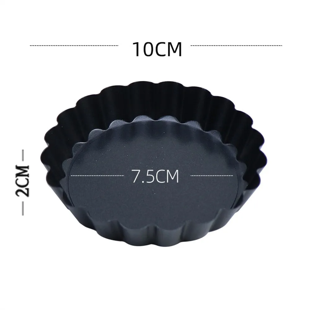 8/10/12cm Mini Tart Pans Egg Tart Molds Removable Bottom Non Stick Small Fluted Cupcake Tins Tarts Quiche Pan For Pies Mousse