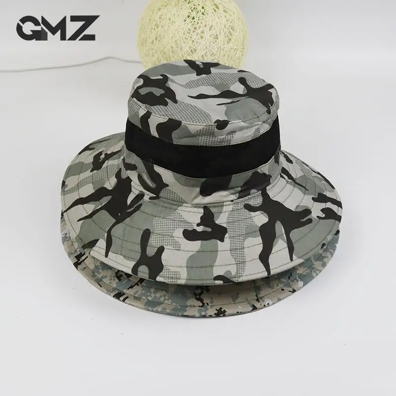 Summer Sunproof Breathable Hat Tactical Camouflage Bucket Hats Men Women Camping, Fishing, Hiking, Military Exercise Cap