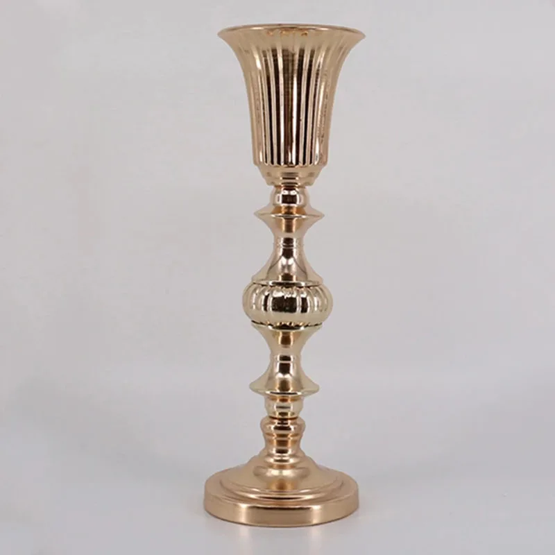 Gold Tabletop Vase Metal Flower Road Lead Wedding Table Centerpiece Flowers Vases For Marriage And Home Decoration 2 Size