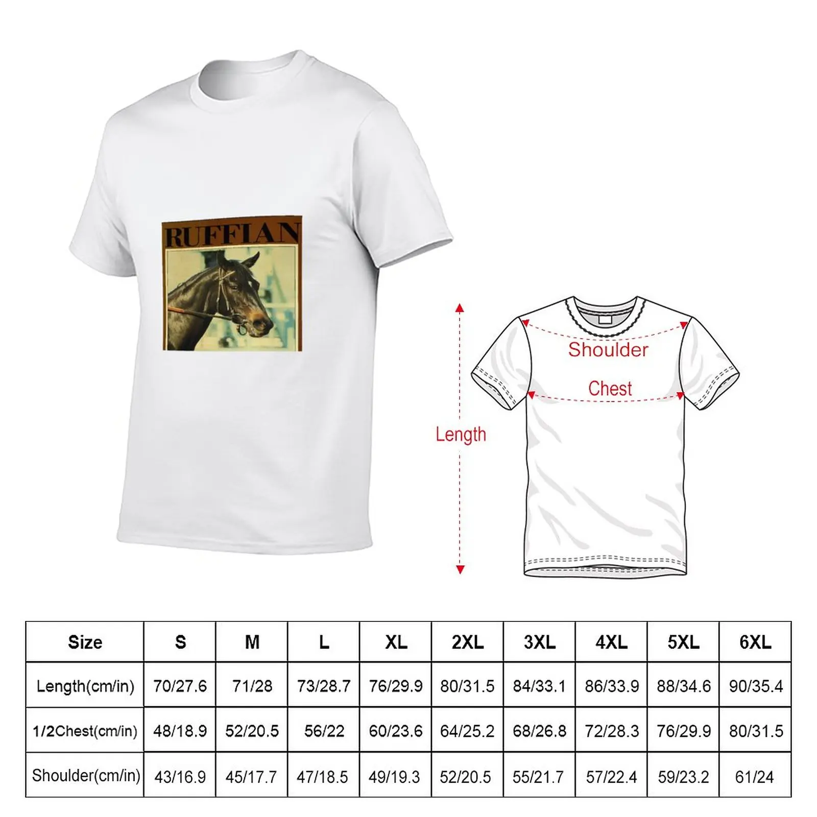 New Ruffian Horse T-Shirt oversized t shirts aesthetic clothes t shirt man heavyweight t shirts for men