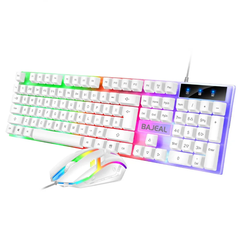 BAJEAL T350WiredusbLuminous E-Sports Gaming Keyboard and Mouse Set with Mechanical Feel and Backlight