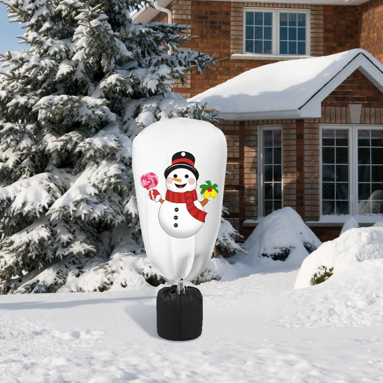 

Защитные чехлы для растений от мороза, рождественская тема, чехлы для растений в холодную погоду, уличные чехлы на молнии с пряжкой на шнурке, дышащие