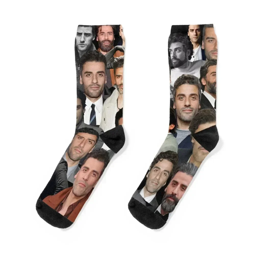 

oscar isaac photo collage Socks warm winter hiking Climbing Children's Socks Women Men's compression gift gym Socks Woman Men's